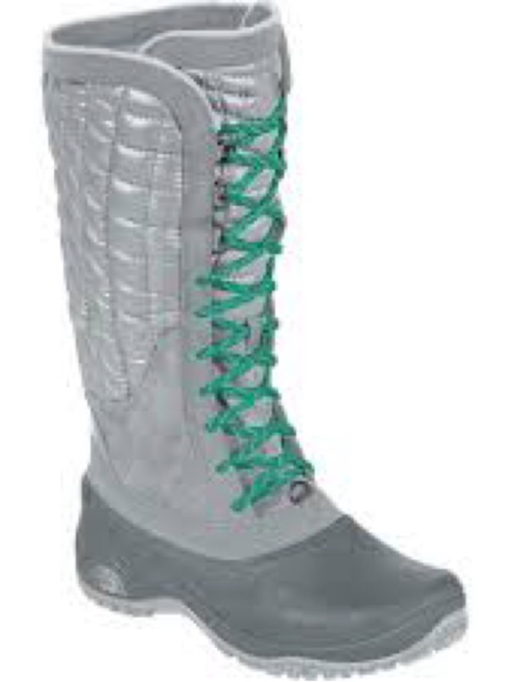 The North Face Thermoball Utility Tall Snow Boots Gray Teal Women’s 5